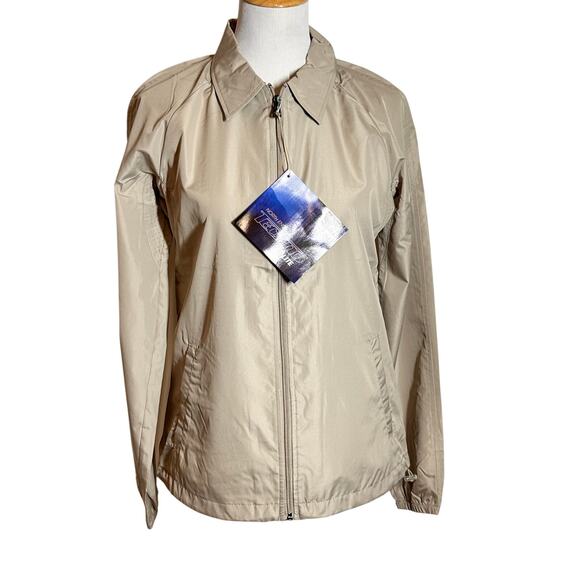 North End Jackets & Blazers - North End Size Women Tan Full Zip Jacket Techno Lite Lightweight Sz M NWT
